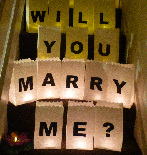 Printed Letters Candle Bags WILL YOU MARRY ME?